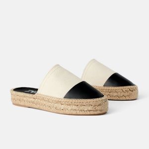 NEVER WORN black toes espadrille